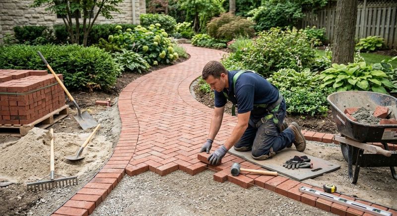 Brick Hardscaping Installation in Boston, MA