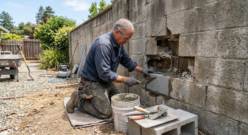 Cinder Block Wall Repair in Cleveland, OH